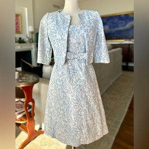 Vintage Malcom Starr Jacket and Dress Set Cotton Damask. Perfect bridal look 2/4